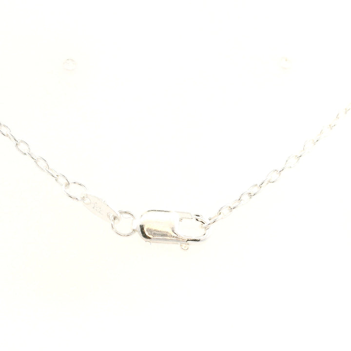 Estate Sterling Silver 0.51CTW Emerald & Diamond Vintage Pendant Necklace