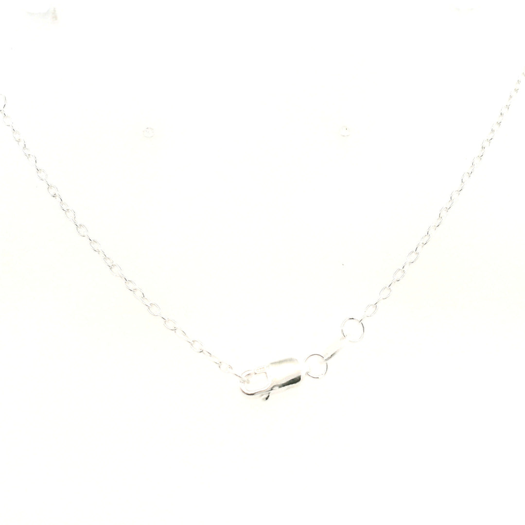 Estate Sterling Silver 0.50CTW Emerald & Diamond Vintage Pendant Necklace
