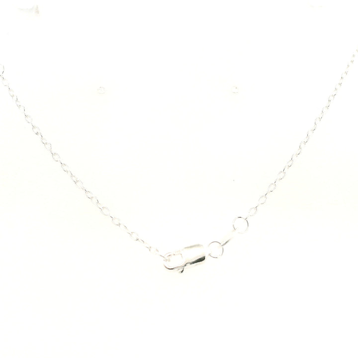 Estate Sterling Silver 0.50CTW Emerald & Diamond Vintage Pendant Necklace