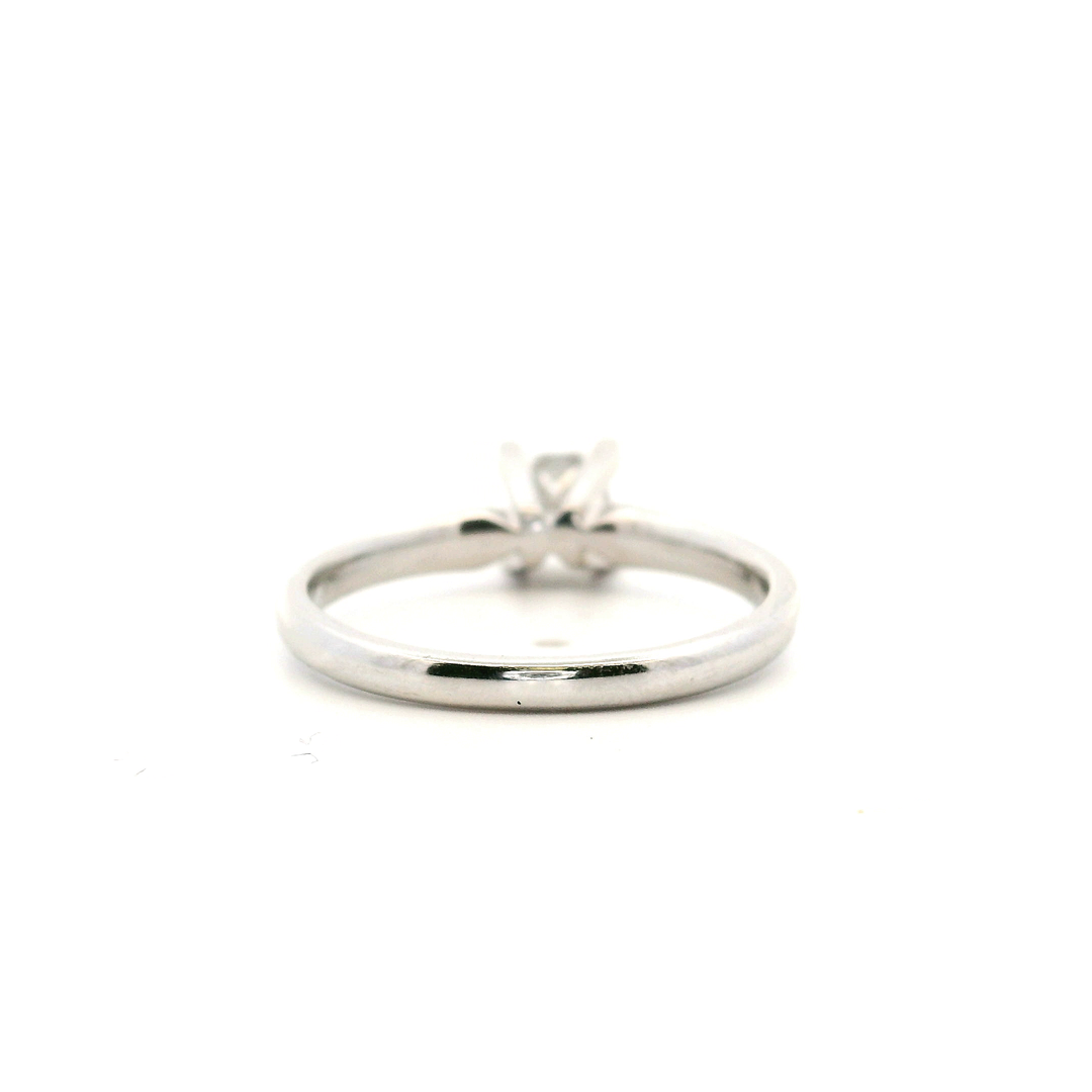 14K White Gold 0.72CT Princess-Cut Diamond Solitaire Engagement Ring