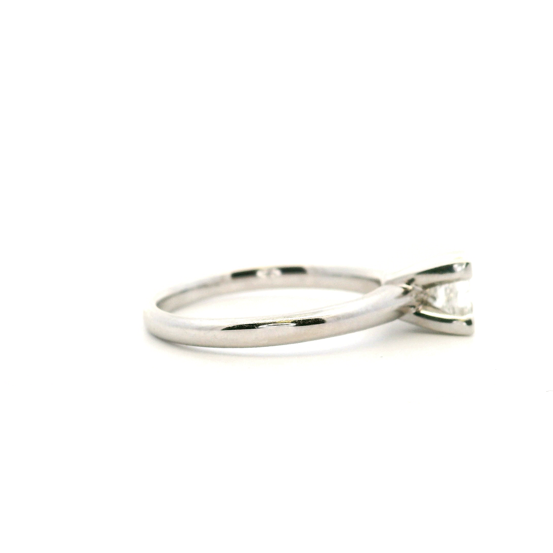 14K White Gold 0.72CT Princess-Cut Diamond Solitaire Engagement Ring