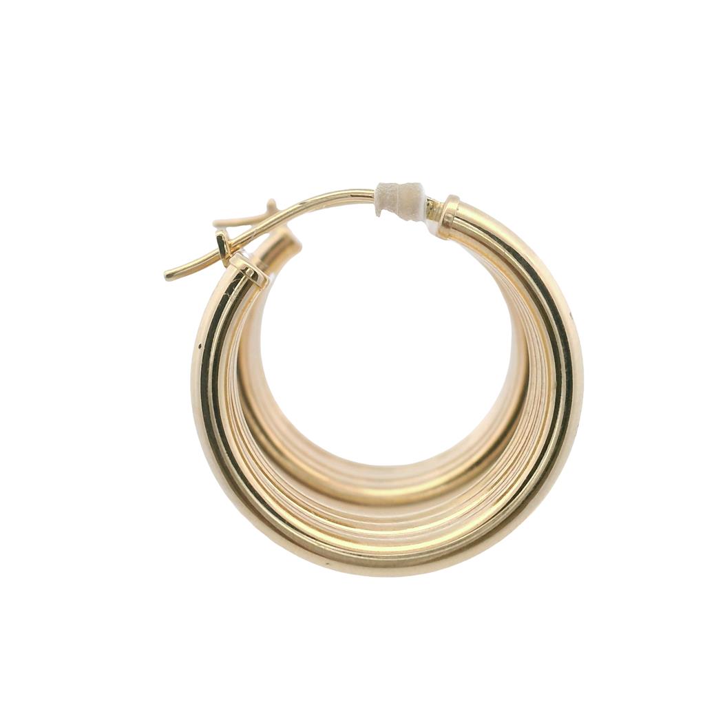 Estate 14K Yellow Gold Multi-Row Hollow Hoop Earrings