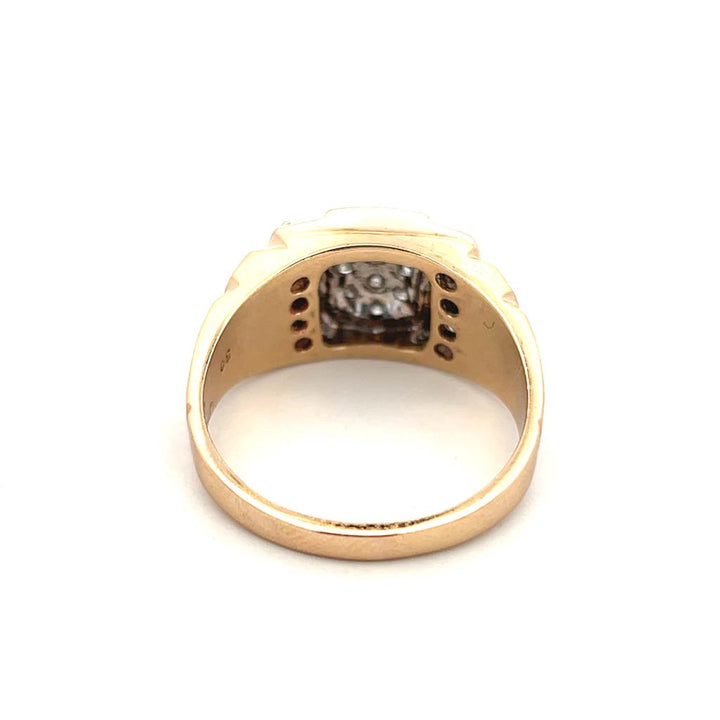 Estate 10K Two Tone Gold 0.54ctw Diamond Men's Ring