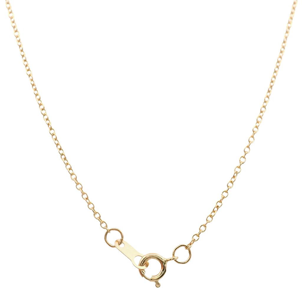 Estate 14K Yellow Gold Contemporary Diamond Bezel Necklace