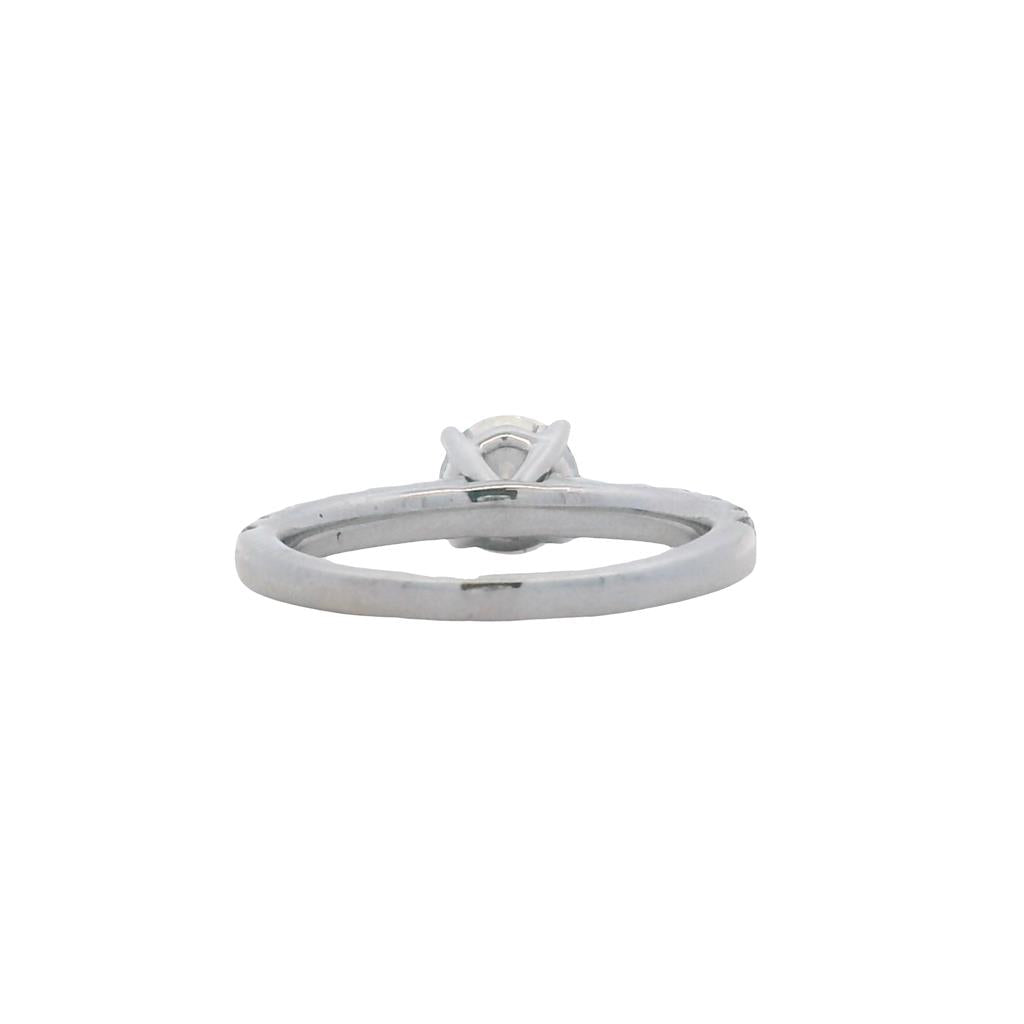 Estate 14K White Gold Leo Diamond Engagement Ring - 1.47 TCW Contemporary Design