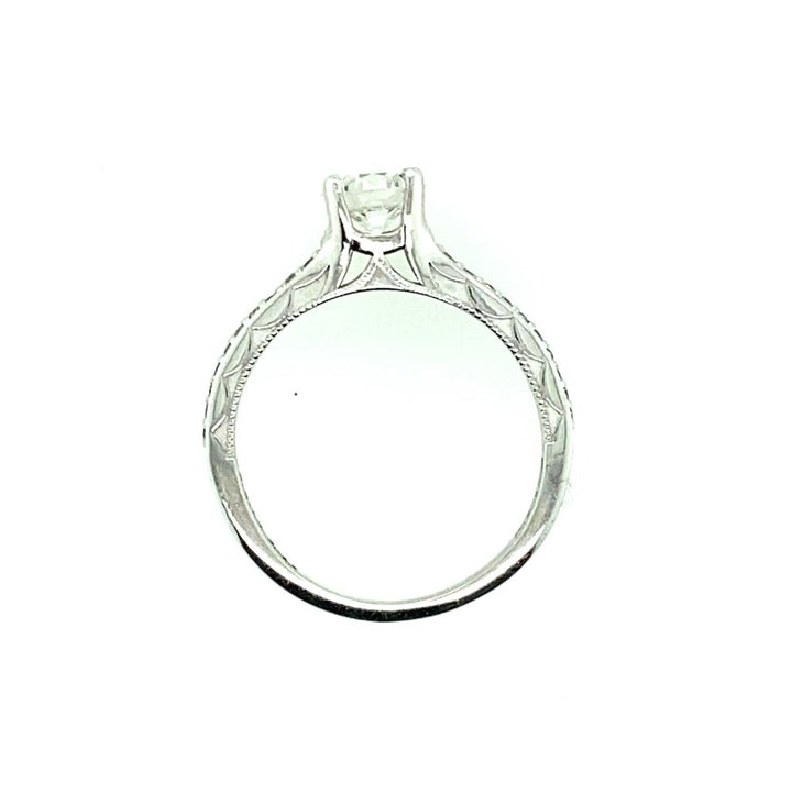 Estate 18K White Gold 0.95ctw Round Diamond Classic Engagement Ring by Tacori