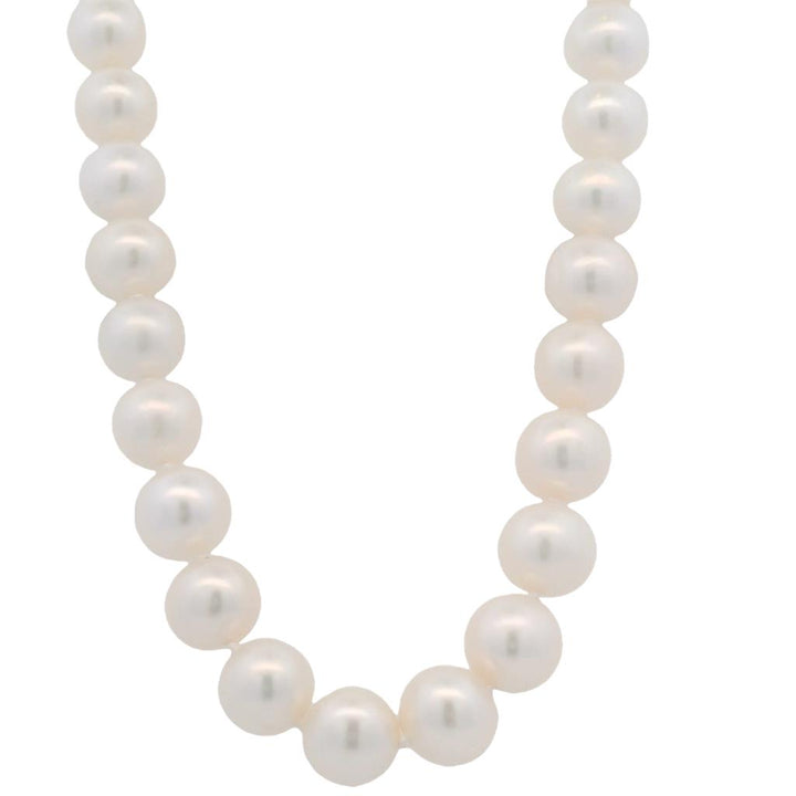 Estate 14K White Gold 9-9.5mm Pearl Strand Necklace