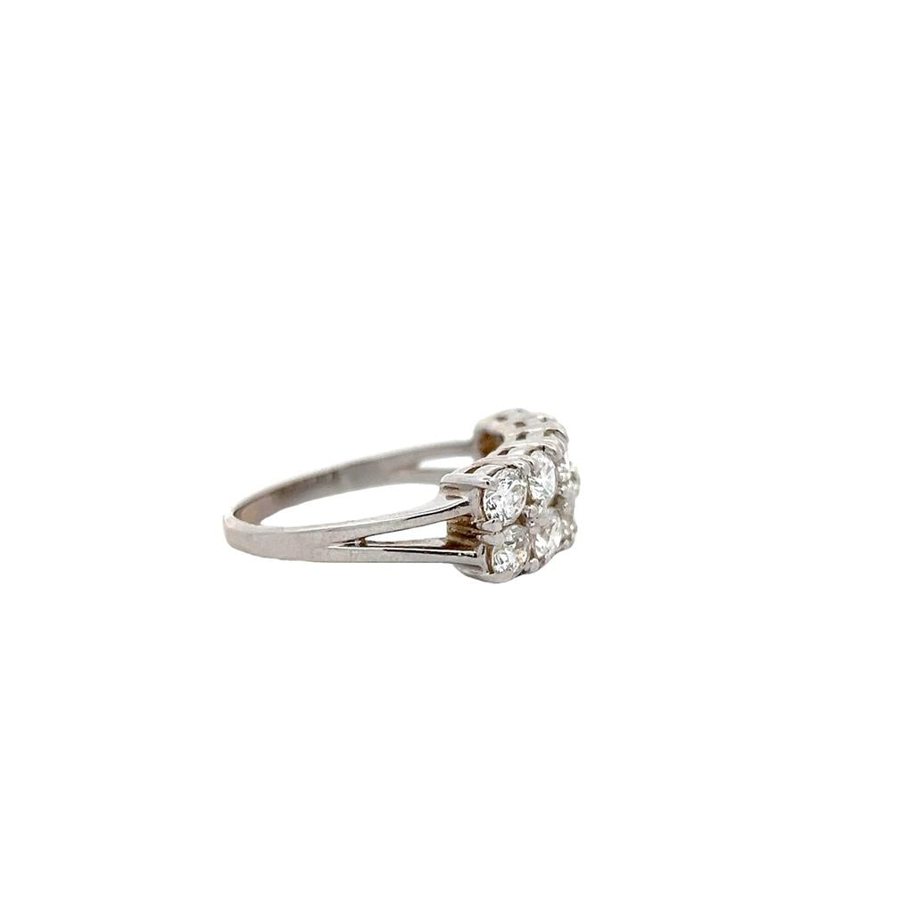 Estate 14K White Gold 1.70ctw Multi Row Diamond Ring