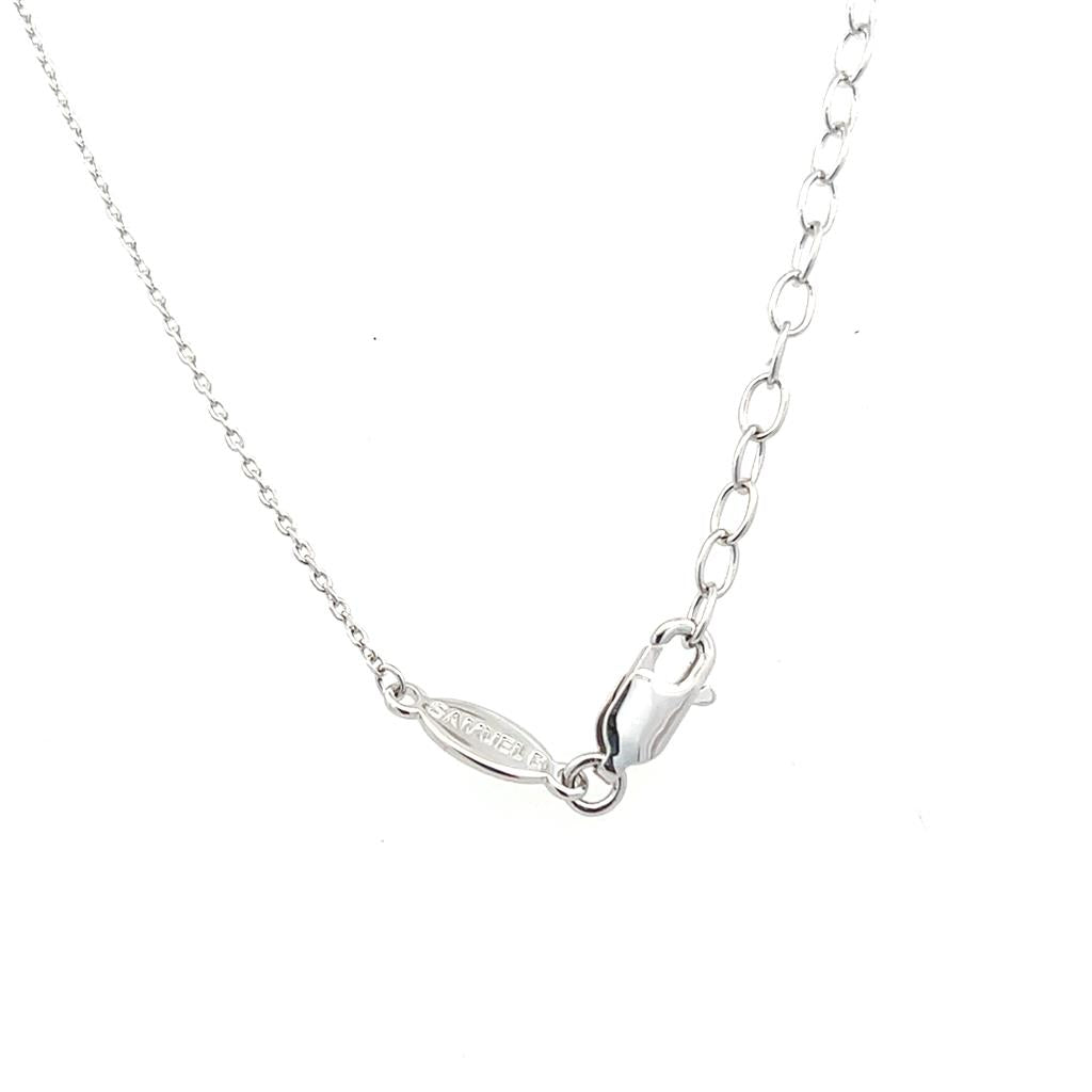 Sterling Silver Black Spinel & White Topaz Flower Necklace by Samuel B.