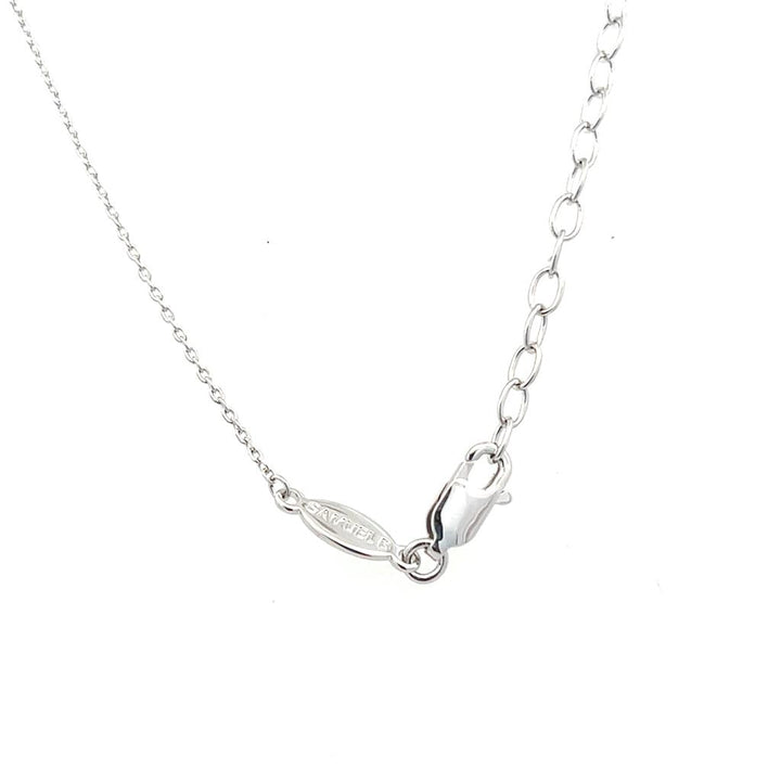 Sterling Silver Black Spinel & White Topaz Flower Necklace by Samuel B.