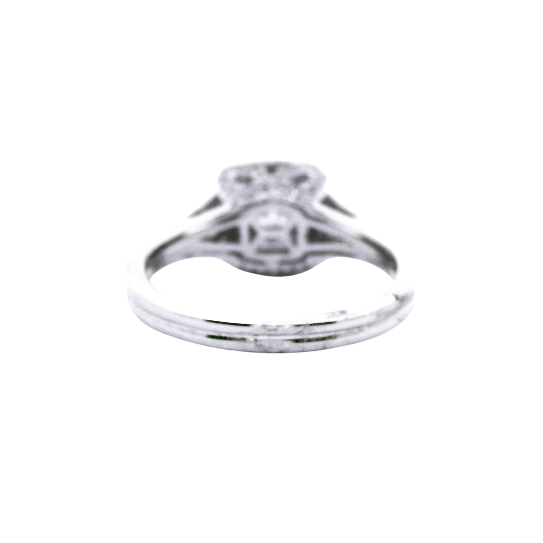 14K White Gold 1.00CTW Princess-Cut Diamond Double Halo Engagement Ring