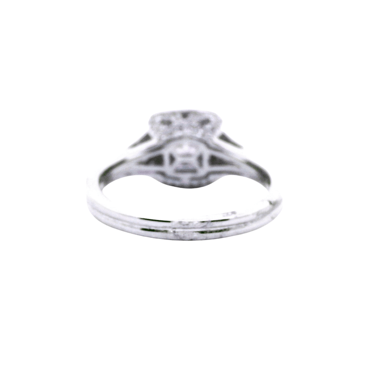 14K White Gold 1.00CTW Princess-Cut Diamond Double Halo Engagement Ring