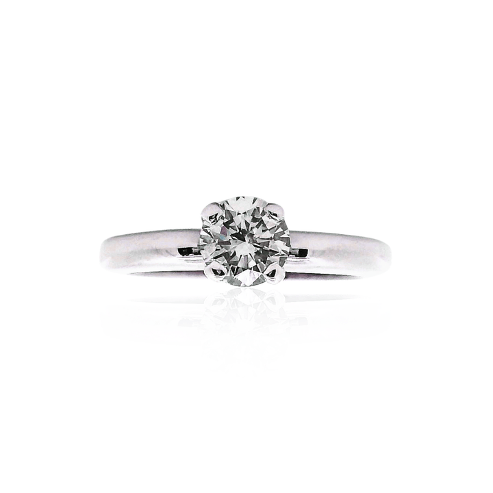Estate 14K White Gold 0.66CTW Round Diamond Solitaire Engagement Ring