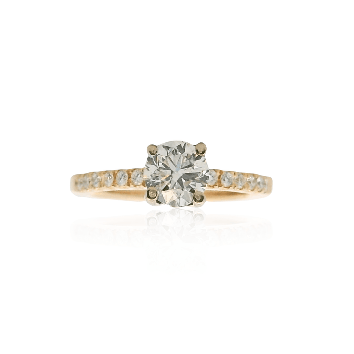 Estate 18K Yellow Gold 0.86CTW Diamond Engagement Ring
