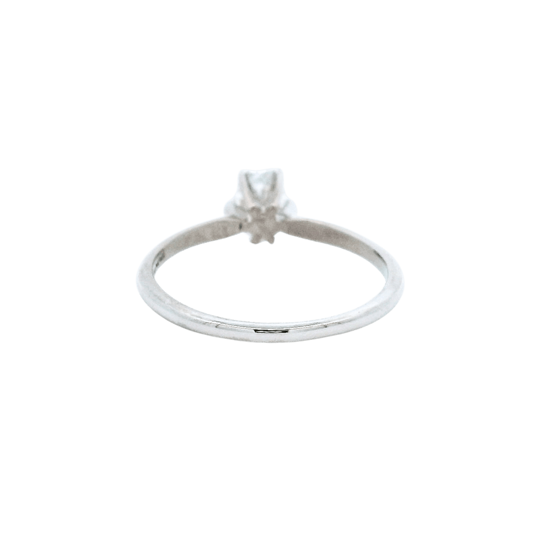 Estate 14K White Gold 0.51CTW Oval Diamond Solitaire Engagement Ring