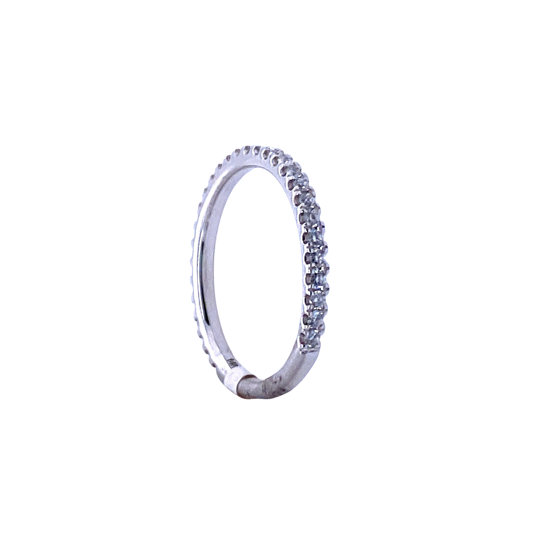 14K White Gold 0.36CTW Round Diamond Classic Wedding Band