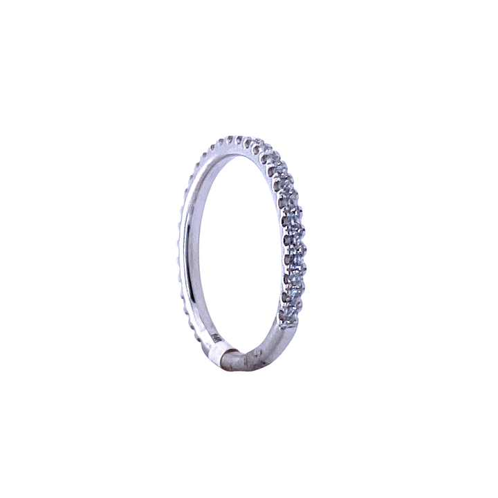14K White Gold 0.36CTW Round Diamond Classic Wedding Band