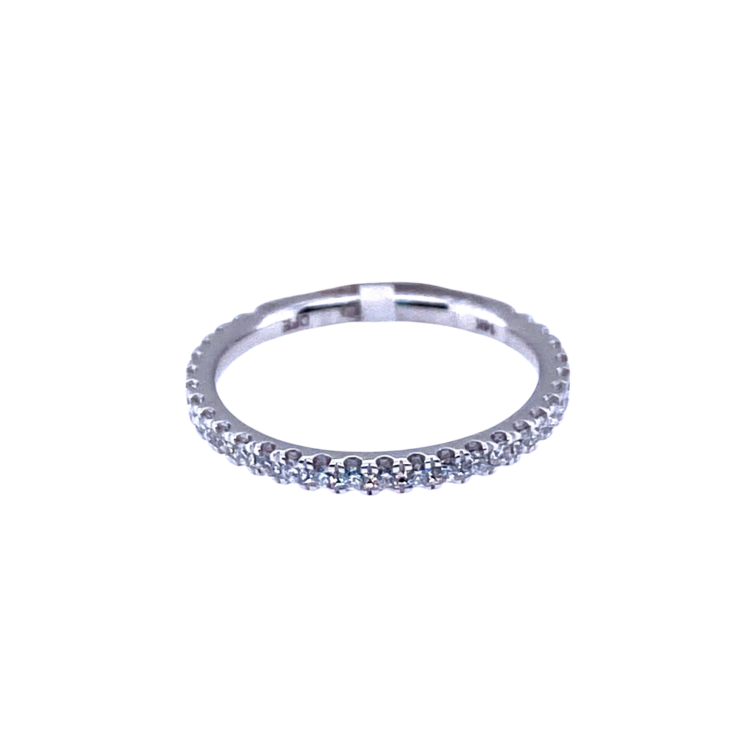 14K White Gold 0.36CTW Round Diamond Classic Wedding Band