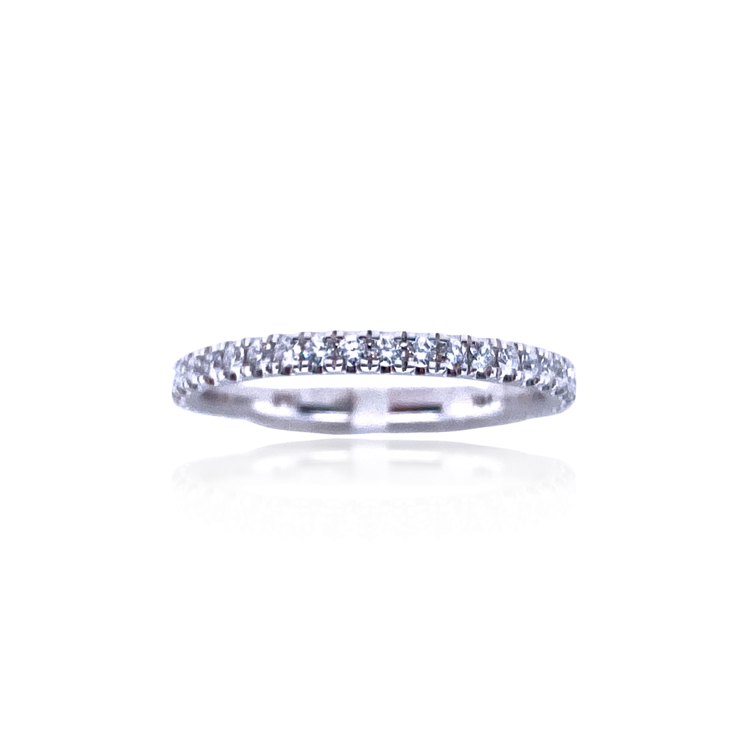 14K White Gold 0.36CTW Round Diamond Classic Wedding Band