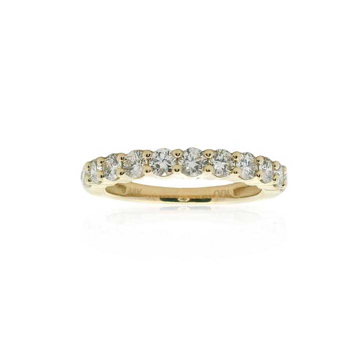 14K Yellow Gold 1.00CTW Diamond Eleven Stone Wedding Band