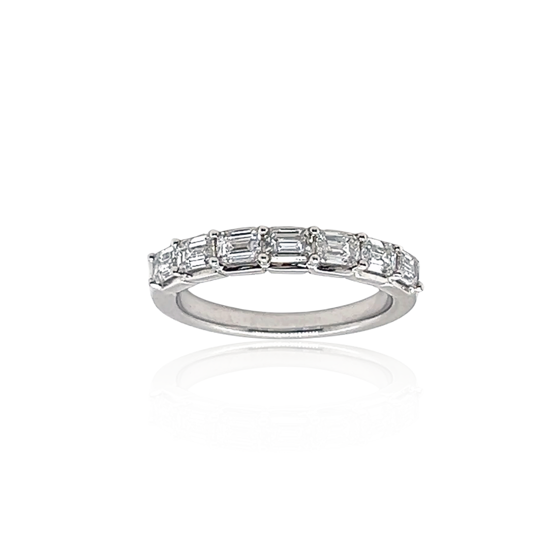 14K White Gold 1.00CTW Emerald-Cut Lab Diamond Wedding Band
