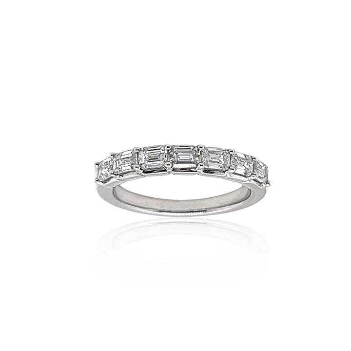 14K White Gold 1.00CTW Emerald-Cut Lab Diamond Wedding Band