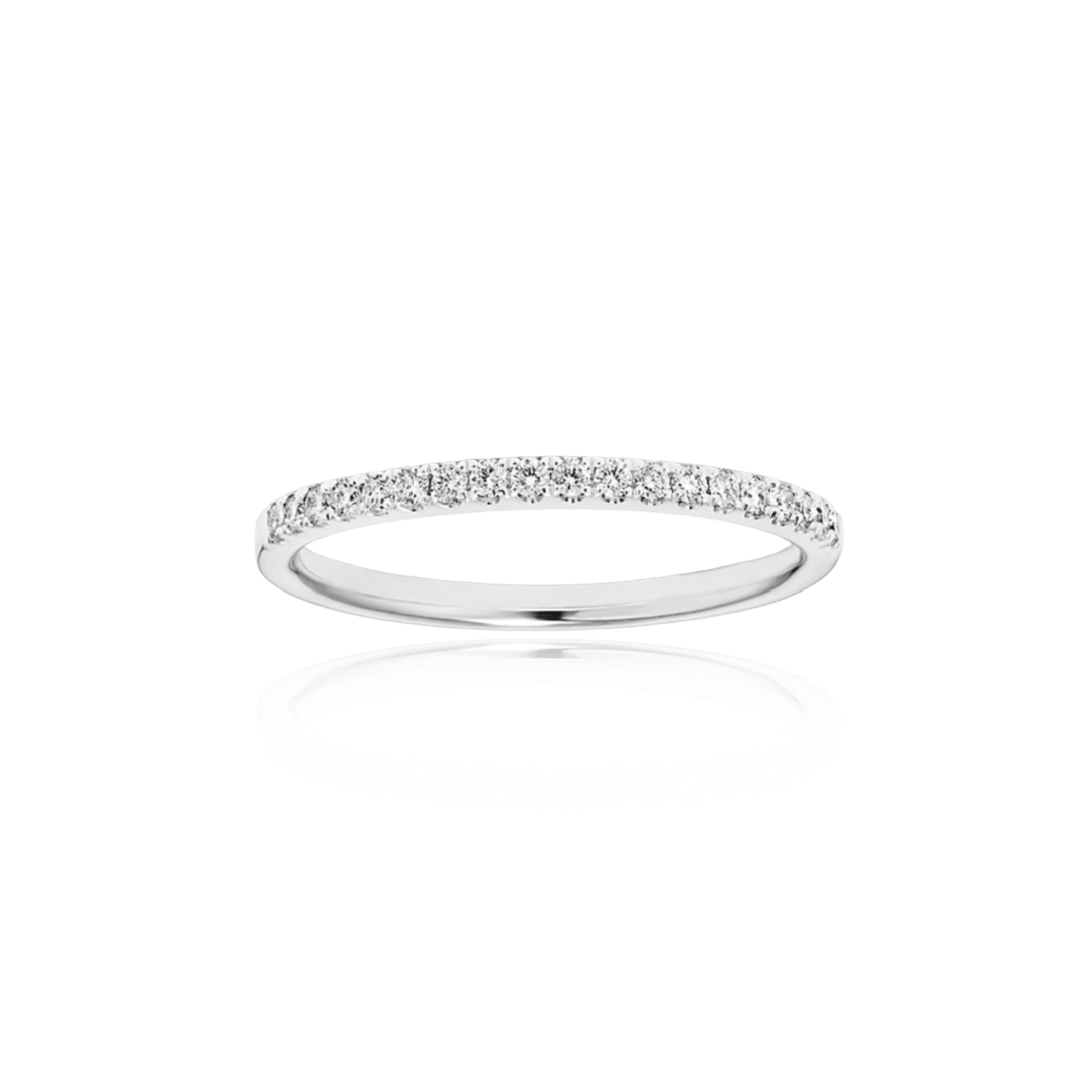 14K White Gold 0.25ctw Lab Diamond Classic Wedding Band