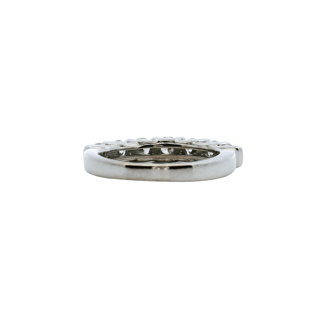 Estate 14K White Gold 0.93CTW Diamond Seven Stone Wedding Band