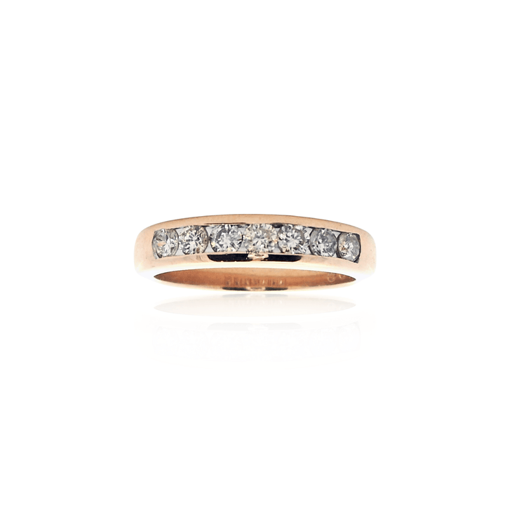 Estate 14K Yellow Gold 0.42CTW Diamond Channel Anniversary Band
