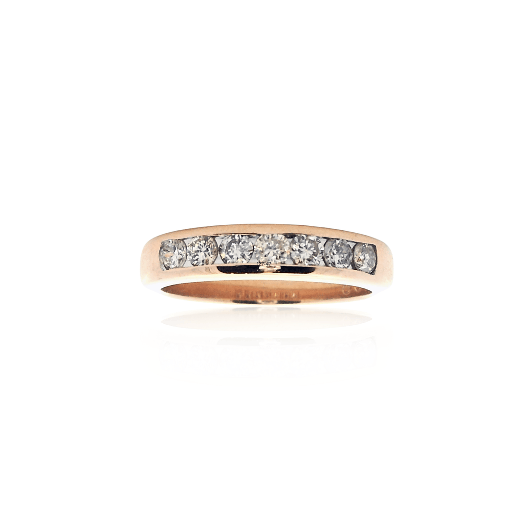 Estate 14K Yellow Gold 0.42CTW Diamond Channel Anniversary Band