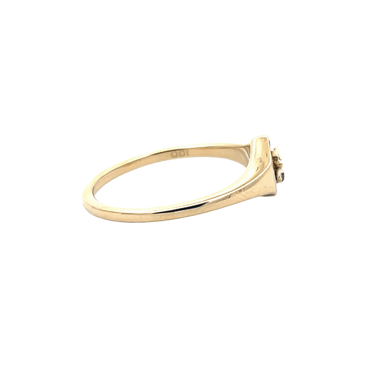 10K Yellow Gold Diamond Bumble Bee Signet Ring