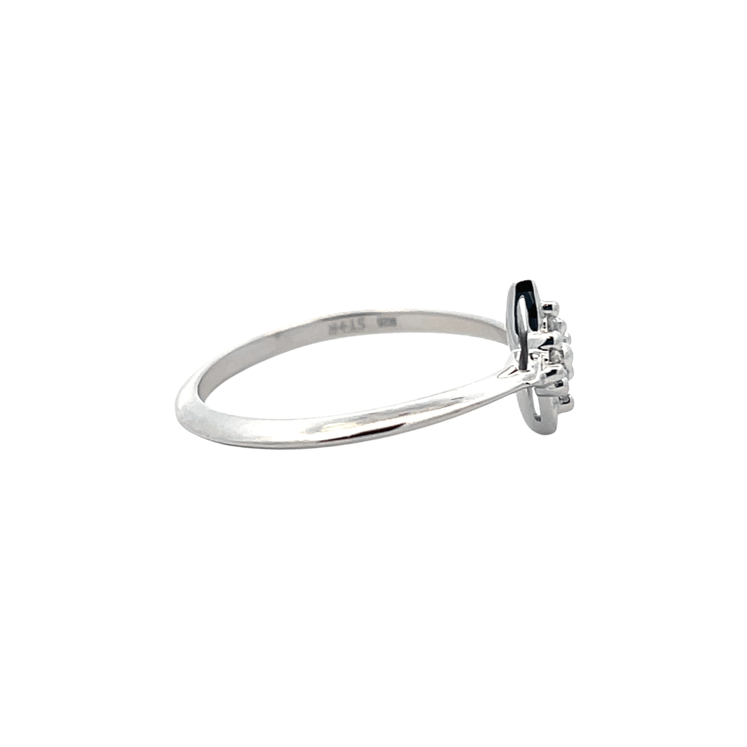 Sterling Silver 0.10CTW Diamond Star Ring