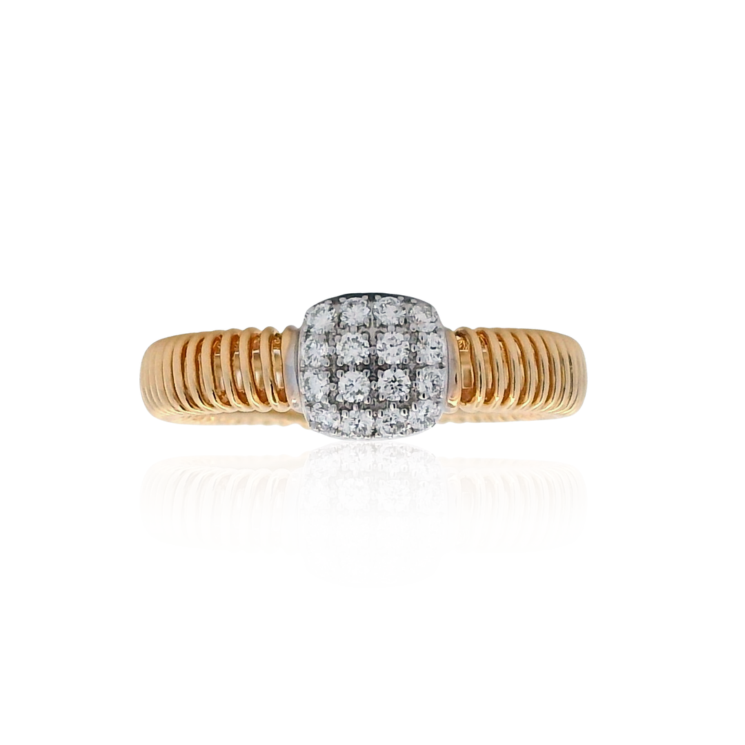 18K Two-Tone Gold 0.19CTW Diamond Tubogas Band Ring