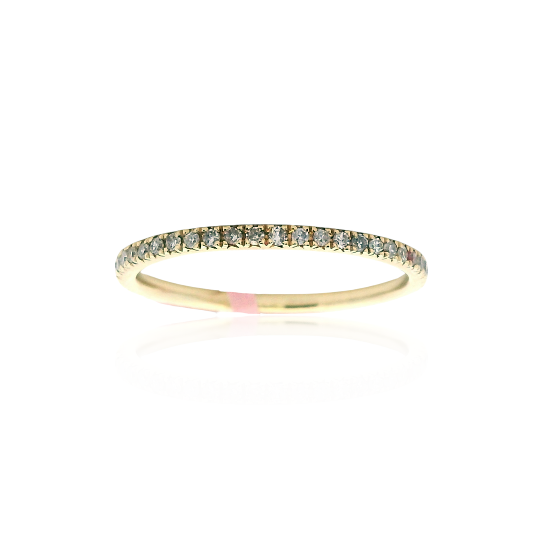 14K Yellow Gold 0.24CTW Diamond Pavé Band Ring