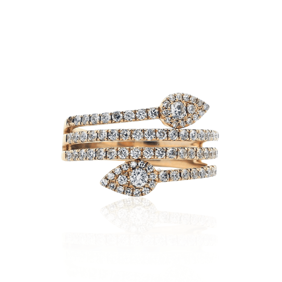 Estate 14K Yellow Gold 0.65CTW Diamond Coil Ring