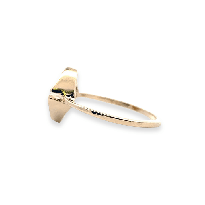 Estate 14K Yellow Gold 0.07CTW Diamond Triangle Ring