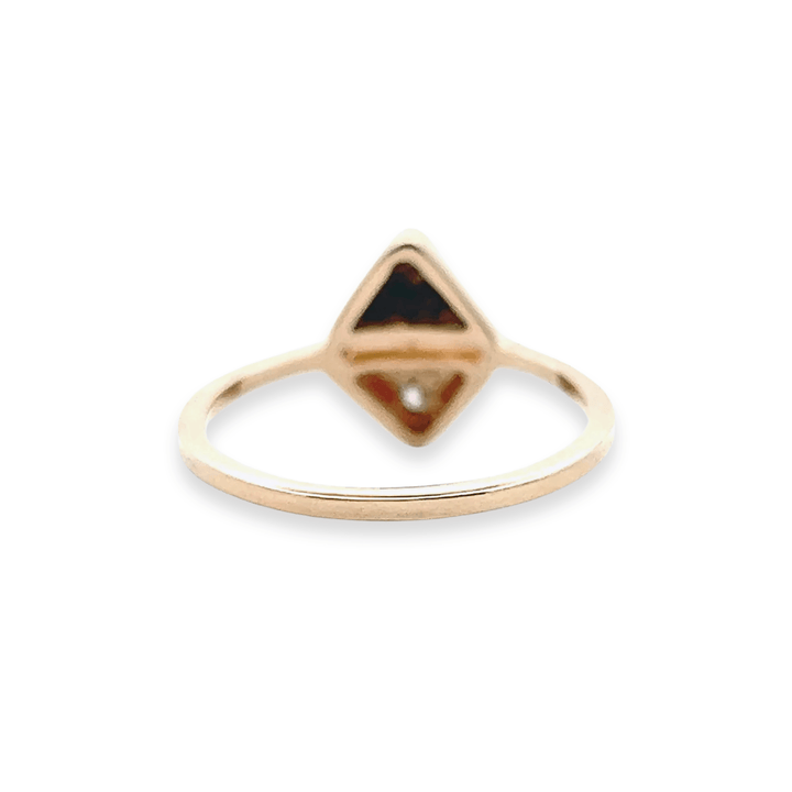 Estate 14K Yellow Gold 0.07CTW Diamond Triangle Ring