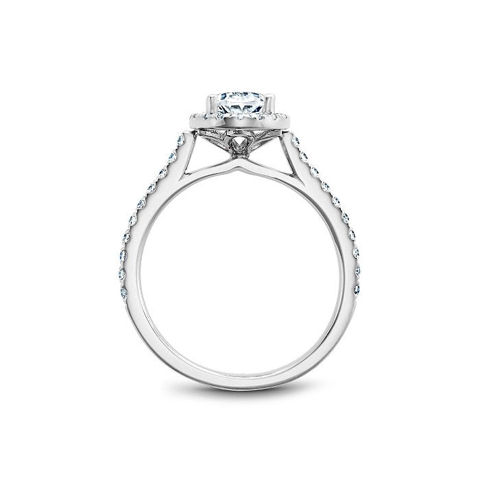 14K White Gold 0.36CTW Diamond Oval Halo Engagement Ring Mounting by Noam Carver