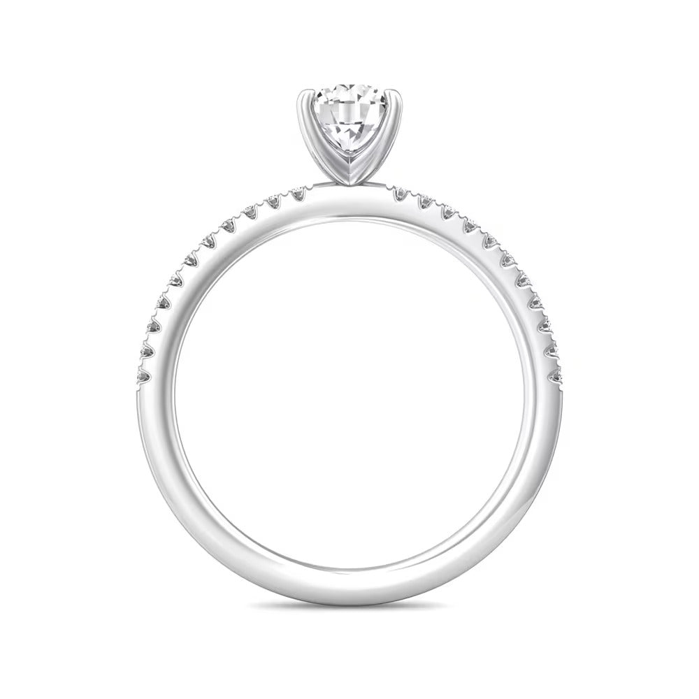 Platinum 0.14CTW Diamond Classic Engagement Ring Mounting by Martin Flyer