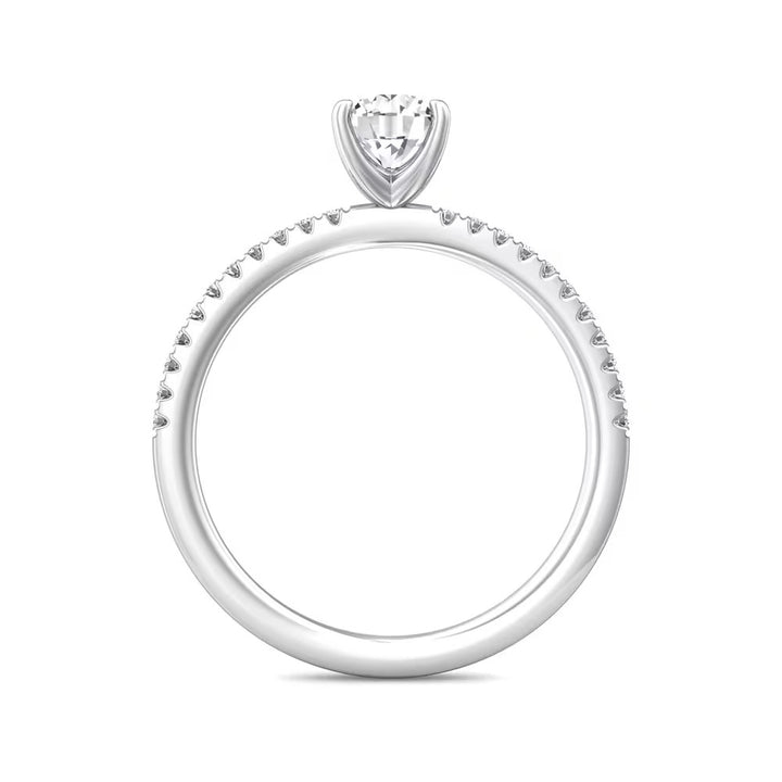 Platinum 0.14CTW Diamond Classic Engagement Ring Mounting by Martin Flyer