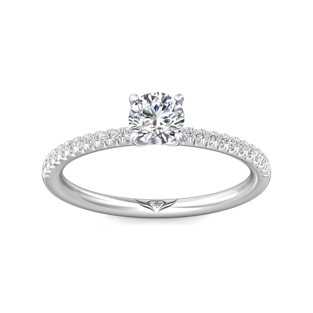 Platinum 0.14CTW Diamond Classic Engagement Ring Mounting by Martin Flyer