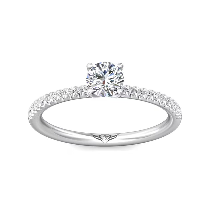 Platinum 0.14CTW Diamond Classic Engagement Ring Mounting by Martin Flyer