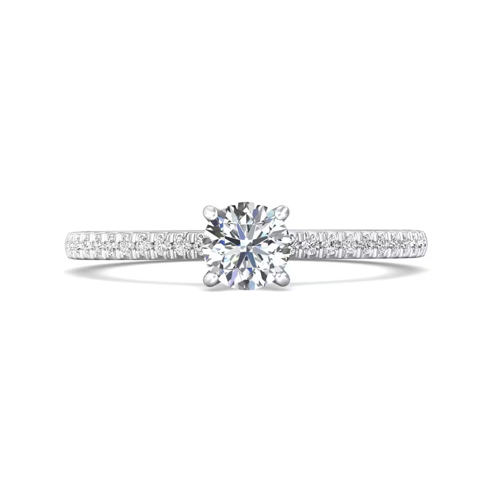 Platinum 0.14CTW Diamond Classic Engagement Ring Mounting by Martin Flyer