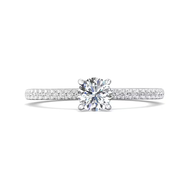 Platinum 0.14CTW Diamond Classic Engagement Ring Mounting by Martin Flyer