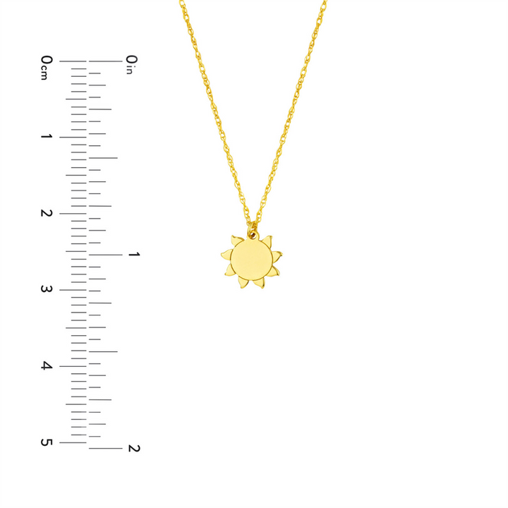 14K Yellow Gold Sun Pendant Necklace by Midas Chain