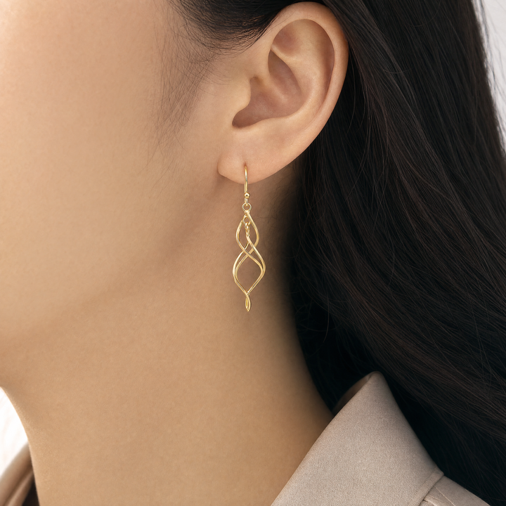 14KT Gold Vermeil Spiral Dangle Earrings