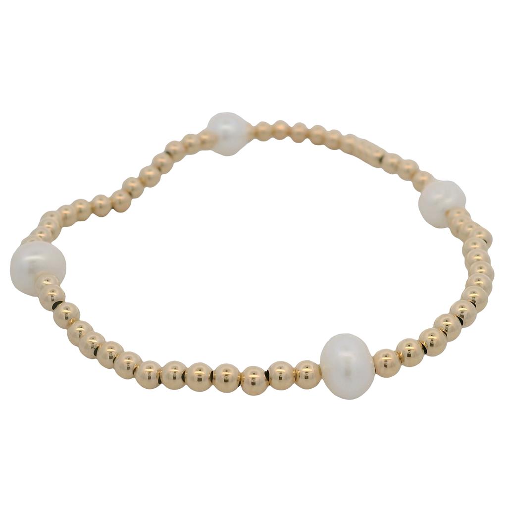 Dee Berkley Gold-Filled Beaded Bracelet with Pearls