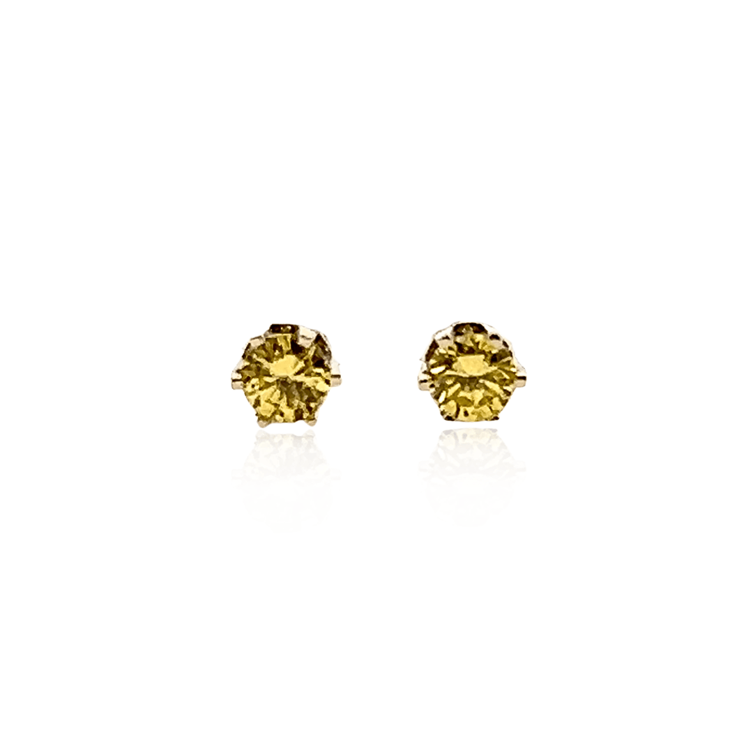 Estate 14K White Gold 0.50CTW Fancy Light Yellow Diamond Stud Earrings