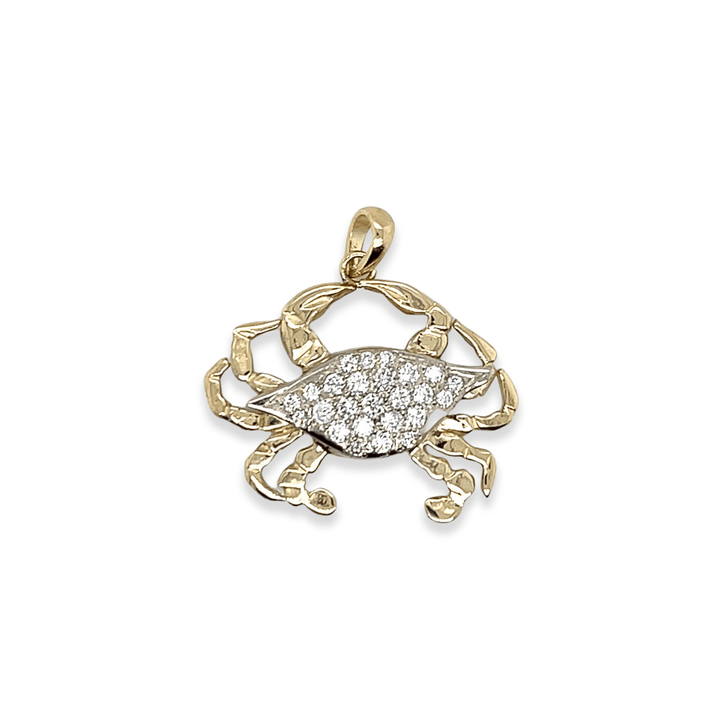 14K Two Tone Gold 0.58CTW Diamond Crab Pendant