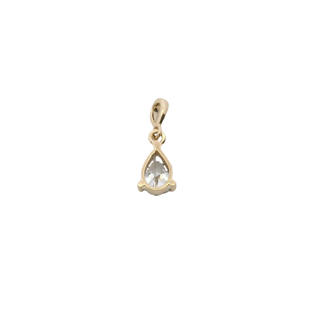14K Yellow Gold 0.25CTW Pear-Shaped Diamond Pendant